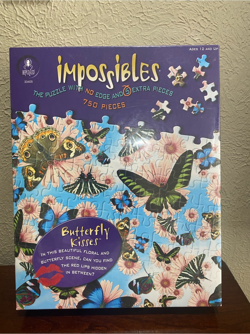 Impossibles Puzzle, BUTTERFLY KISSES 750 Piece Jigsaw Puzzle, High Difficulty